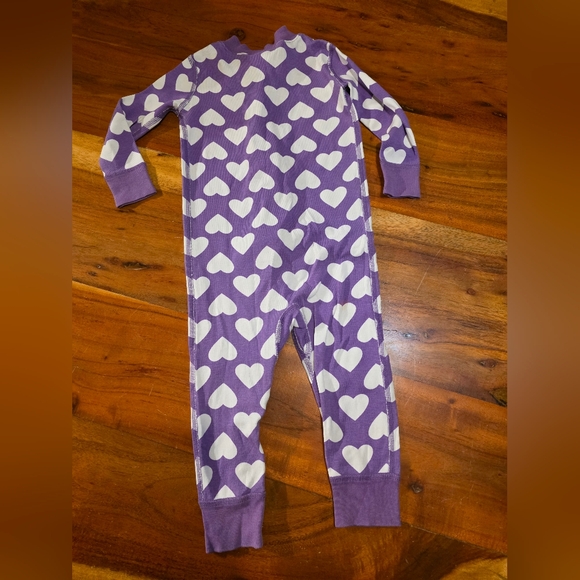 Hanna Andersson Purple Kids One Piece with White Hearts - Picture 2 of 3